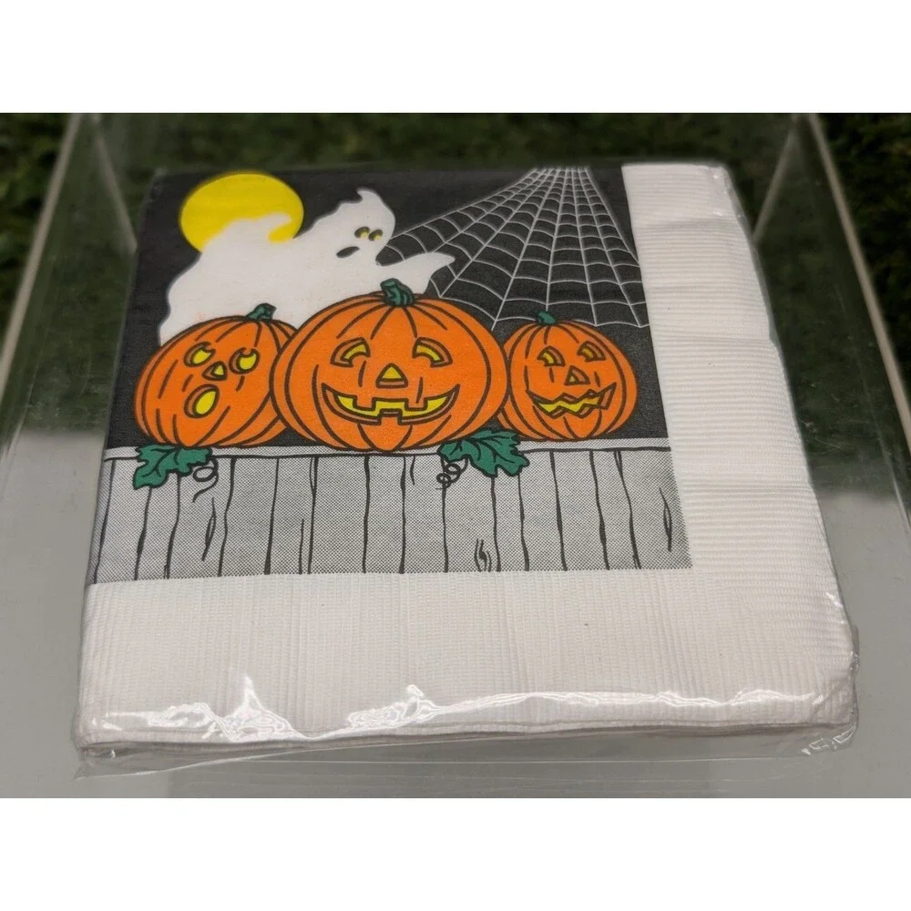 Vintage Gayla Occasions 20 Napkins Halloween 13inx13in Made In The USA Pumpkin
